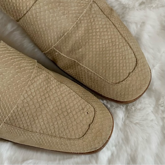 FREE PEOPLE 41 / 9.5 10 At Ease Embossed Suede Slip On Cafe Taupe Loafer Mules - Picture 5 of 15